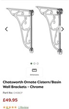 Chatsworth Ornate Cistern/Basin Wall Brackets - Chrome Pair x2 available 