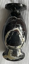 Marble Vase Black With White