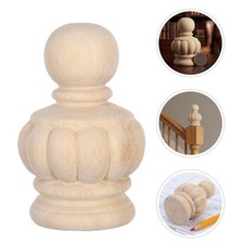 2 Pcs Wooden Finials for Fence
