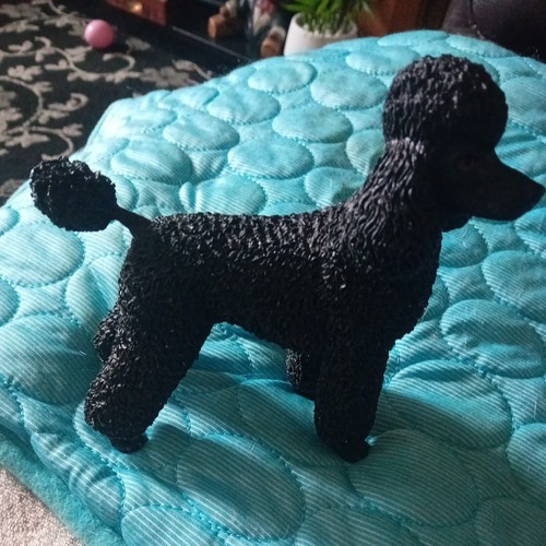 Vintage black poodle figurine - vintage,