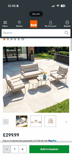 Beige metal piece patio - b&q, 5-piece