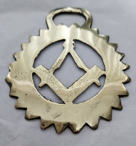 Antique masonic horse brass - antique,