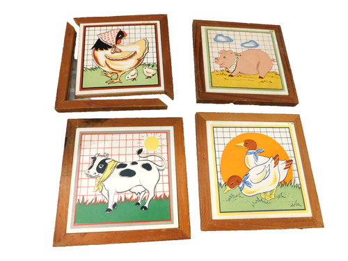 Vtg lot farm animal ceramic - vtg,
