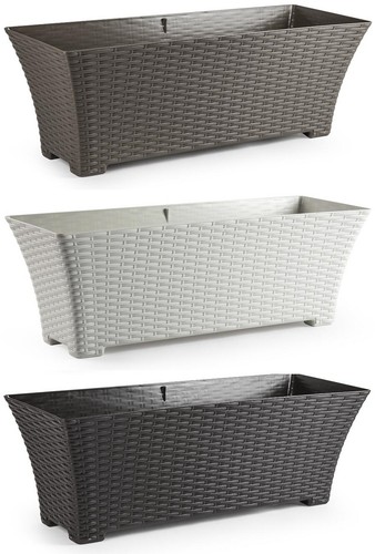 Rattan long trough plant pot - rattan,