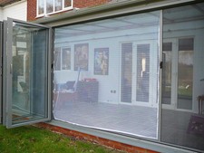 Fly Screen SECONDS Bi Fold Patio Wide Span White 244 x 210cm (WxH)