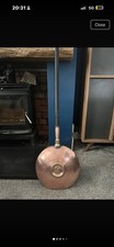 Antique copper bed warmer with - antique,