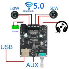 Bluetooth 5.0 Amplifier 2x50W