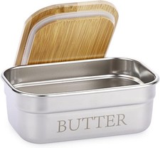 Stainless Steel Butter Holder Container with Lid, Countertop Butter Dish Keeper