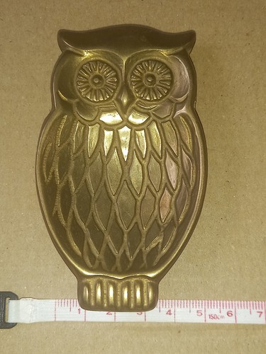 Vintage brass owl - owl, dish