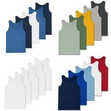 BOYS KIDS PACK OF 5 VESTS 100%