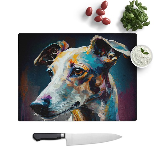 Whippet palette knife painting - whippet,