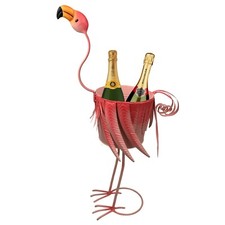 Metal Flamingo Champagne Bucket Ice Bowl Wine Beer Cooler Party Garden Drinks