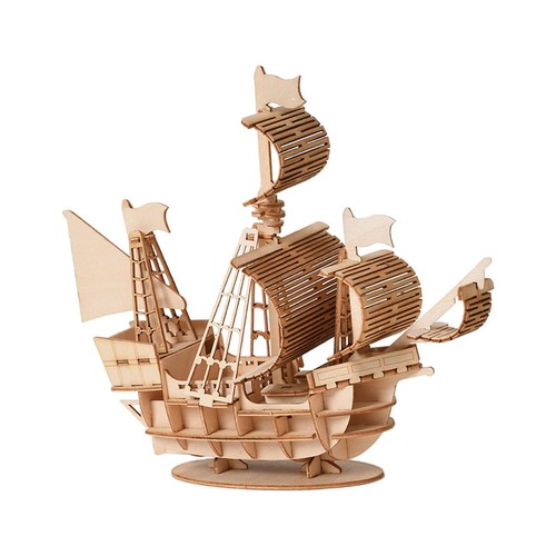Wooden sailboat puzzle - wooden,