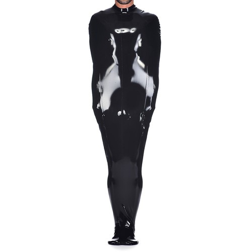 Black latex sleeping bag with - black,