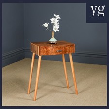 Antique English Art Deco Single Walnut Bedside Table Nightstand Lamp Hall Locker