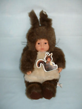 ANNE GEDDES Large 18" BABY SQUIRREL Soft Beanie Plush Toy Doll With Tag (1998)