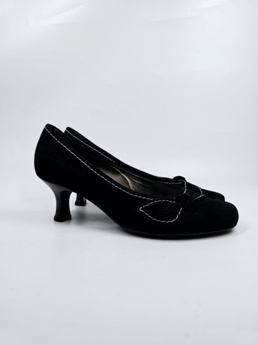Gabor black suede court - gabor,