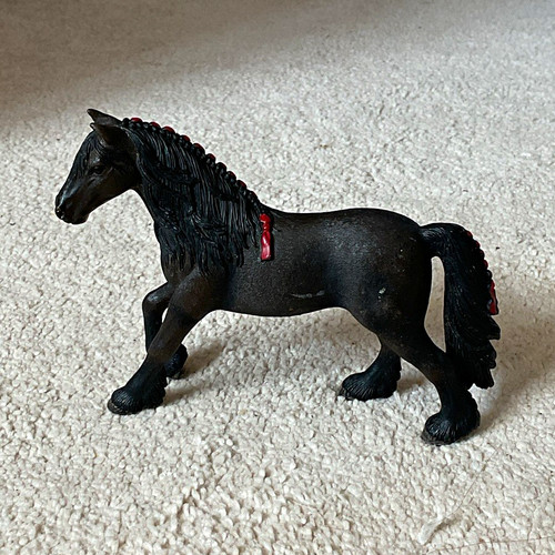 Black schleich friesian horse