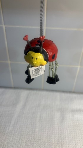 Metal hanging ladybug ornament - metal,