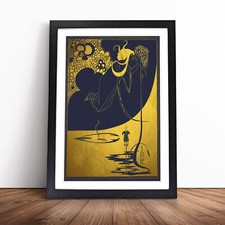 The Climax In Gold By Aubrey Beardsley Framed Canvas Wall Art Print Picture