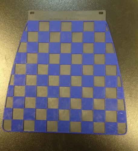 Mud flap chequered - dark, blue