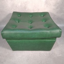 VTG Large Green Vinyl Ottoman