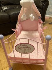 ? BABY ANNABELL VINTAGE 2002 DOLLS COT ? BEAUTIFUL ZAPF WORKING MOBILE ANNABEL