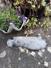 Hippo stone garden ornament