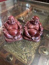 Pair Vintage Buddha Chinese Terracotta Statues