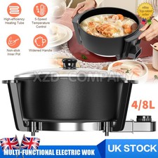 4/8L Electric Wok & Lid Non