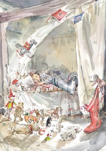 Christmas advent calendar card - calendar,