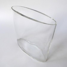 iittala Ovalis 3036 vintage art glass vase by Tapio Wirkkala Finland. Oval clear