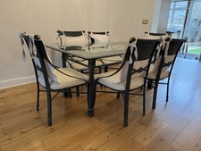 Large Glass Dining Table & 6