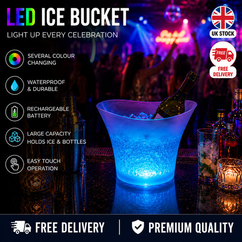 Led colour changing ice bucket - led,