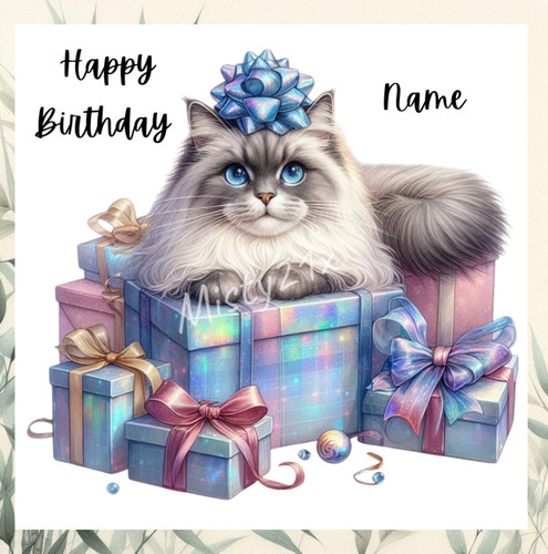 Personalised ragdoll cat - cat, happy