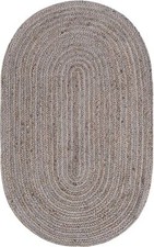 Grey Rug Jute Oval Braided