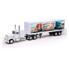 New-Ray Peterbilt 379 with Dry Van Trailer Die Cast Truck 1:32 Scale, Kids Toy 
