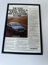 FRAMED Original Subaru GLF 1800 Saloon Magazine Advert Poster Man Cave Retro