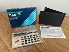 Vintage CASIO LC-787C Calculator Credit Card Size Original Box & Guarantee Card