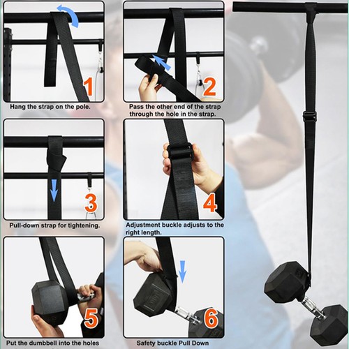 Dumbbell spotter straps - 2x,