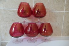 SET OF FIVE 15.3CM HIGH BRANDY