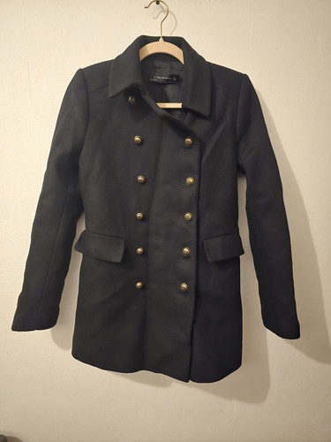 Zara women black coat - women's,