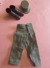 Vintage Action Man green trousers, cap and boots