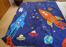 Single Duvet Space Themed Kids Set Blue Valance/Sheet/Duvet Cover/Pillow Case