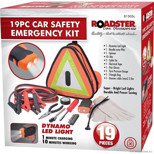 19pc car safety emergency kit - 19pc,