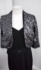 LADIES BLACK SEQUINNED BOLERO JACKET SIZE 12