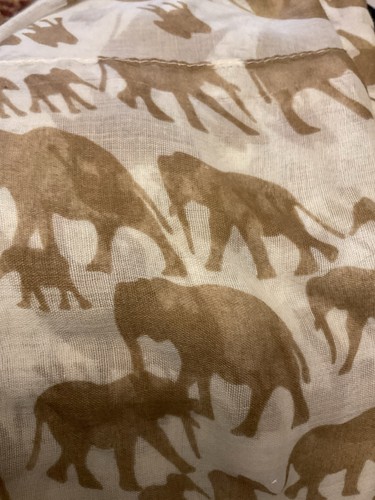 Beige elephant scarf - elephant,