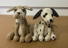 2x Dora Designs Dog Doorstop Paperweight Desk Ornament Weighted 5" Dalmation