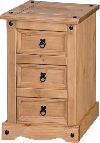Cor109 brown drawer bedside - brown, 3-drawer