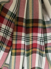 FABULOUS CREAM/ RED/ GREEN RUSTIC WOOL STYLE SINGLE DOOR CURTAIN 